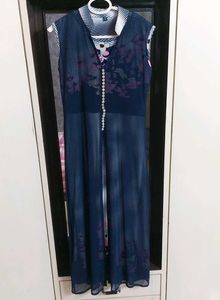 Elegant Blue Floral Dress