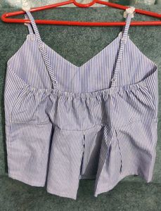Striped Crochet Handwork Tank Top