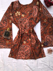 Paisley print Corset back kurti🫶🏻