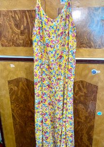 Floral Yellow Maxi Dress XL /38