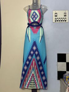 Chromatic Imported Long Designer One Piece