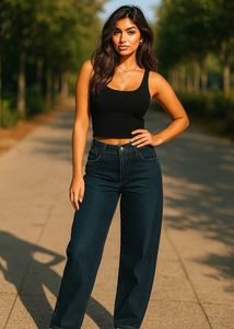 High-Waisted Wide Leg Jeans