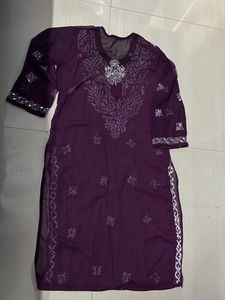 💜Purple Lucknowi Embellished Kameez Dupatta 💜