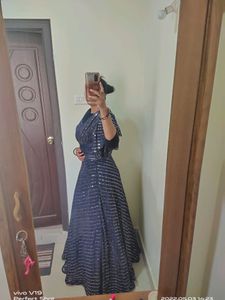 blue party wear dress 1