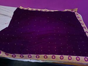 Embroidered Velvet Purple Lehenga Saare