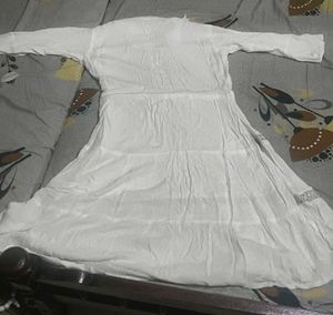 White Embroidered Casual Dress