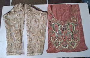 Hand Work Neck  Patches &amp; Net Sleeves