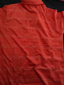 Men&#39;s Striped Polo Shirt - Salmon