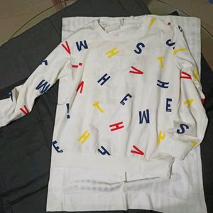 White Graphics Print Shirt Full Sleeves