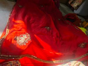 hand work Elegant Red Saree