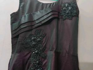 Partywear Wine Color Gown