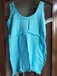 ADA Chikankari Blue Kurta with Cotton Inner
