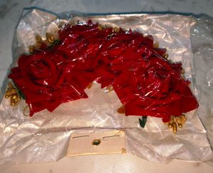 Red Maroon Rose Hair Piece