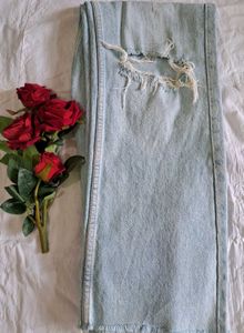 Light Wash Ribbed Jeans