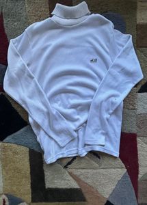 H&M Monogram White Turtleneck Sweater