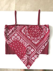 Red Bandana Crop Top