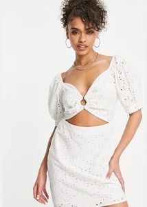 White Puff Sleeve Dress