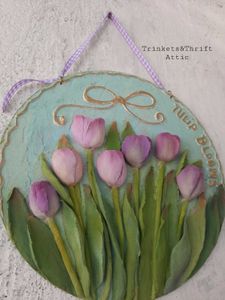 Sculpted Tulip Flower Blooms Wall Decor