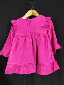 Babyhug Pink Embroidery Printed Dress (Girls)