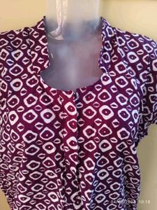 New Unused Purple Printed Night Suit