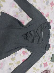 Gray Ruffle Top