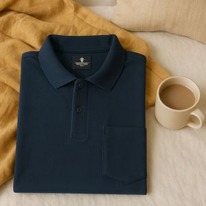 Louis Philippe Navy Blue Polo T-Shirt – Size L (Li