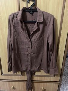 Brown Long Sleeve Top- S