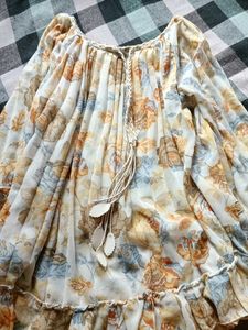 Floral Sheer Peasant Top