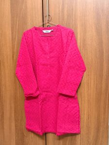 Short Pink Kurta With Embroidered Detailing