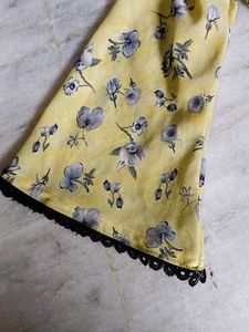 Floral  circular plazo with Pakistani sleeve