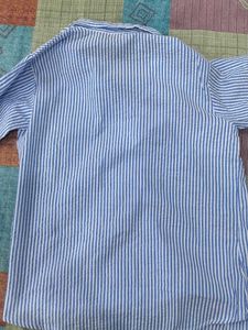 Blue &amp; White Striped Button-Down Shirt