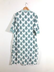 White Printed Kurta Set(Women’s)