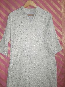 Printed Cotton Pastle Green Kurta (Woman)