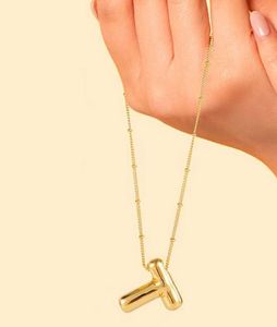 Gold &#39;T&#39; Initial Bubble Letter Chain🎀
