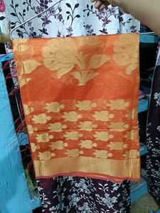 Orange Floral Dupatta