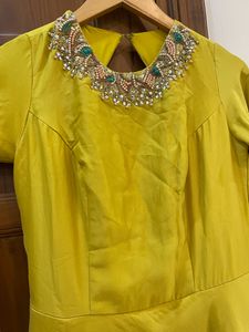 Stylish Yellow &amp; Blue Gown