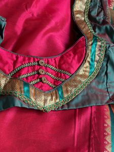 Semi Dark Pink Colour Paithani With Blouse