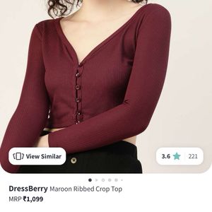 Maroon Crop Top