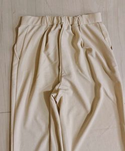Wide Leg Cream Trouser