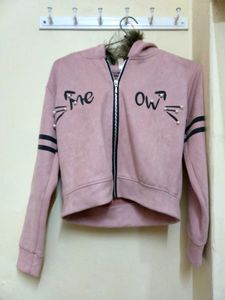 Cute Pink Zipper Hoodie