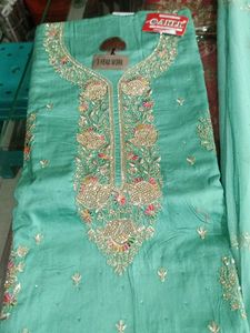 Teal Embellished Salwar Kameez
