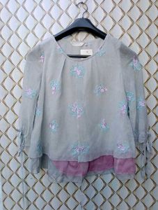 New With Tag Lavender Flower Print Korean Top