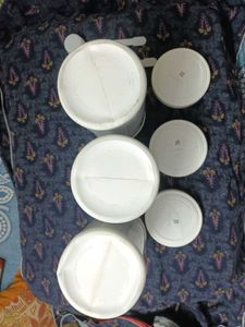 3 Kitchen Containers With Spoon