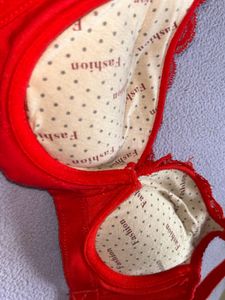 Red &amp; Black Lace Bra