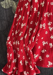 Red Floral Top