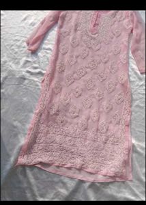 Pink Chikankari Kurta