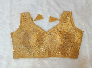 Golden Embroidery Sleeveless blouse