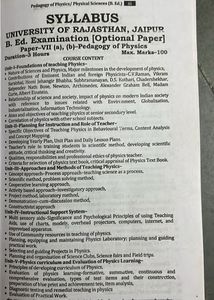 Pedagogy of Physics B.Ed