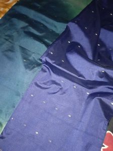 Saree Fabric - Teal &amp; Green