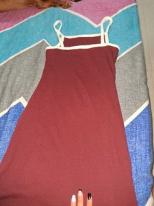 Maroon Sundress with White Straps